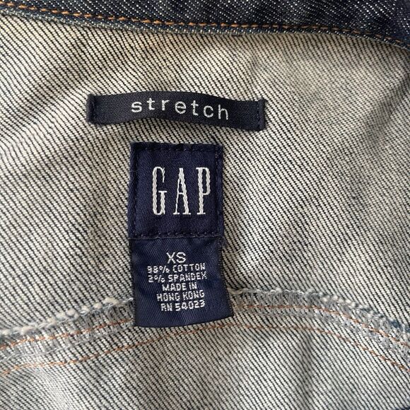 Gap Stretch Dark Wash Denim Trucker Style Jacket Size XS - Picture 3 of 6